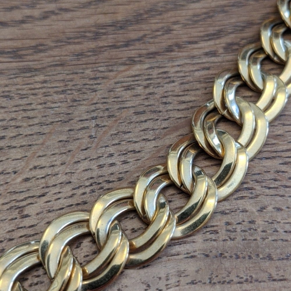 Vintage MONET double link necklace - Picture 2 of 4